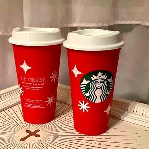(2) Starbucks reusable cups, 16oz, new without packaging